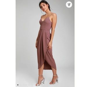 Lulus Reinette Mauve Purple Midi Dress